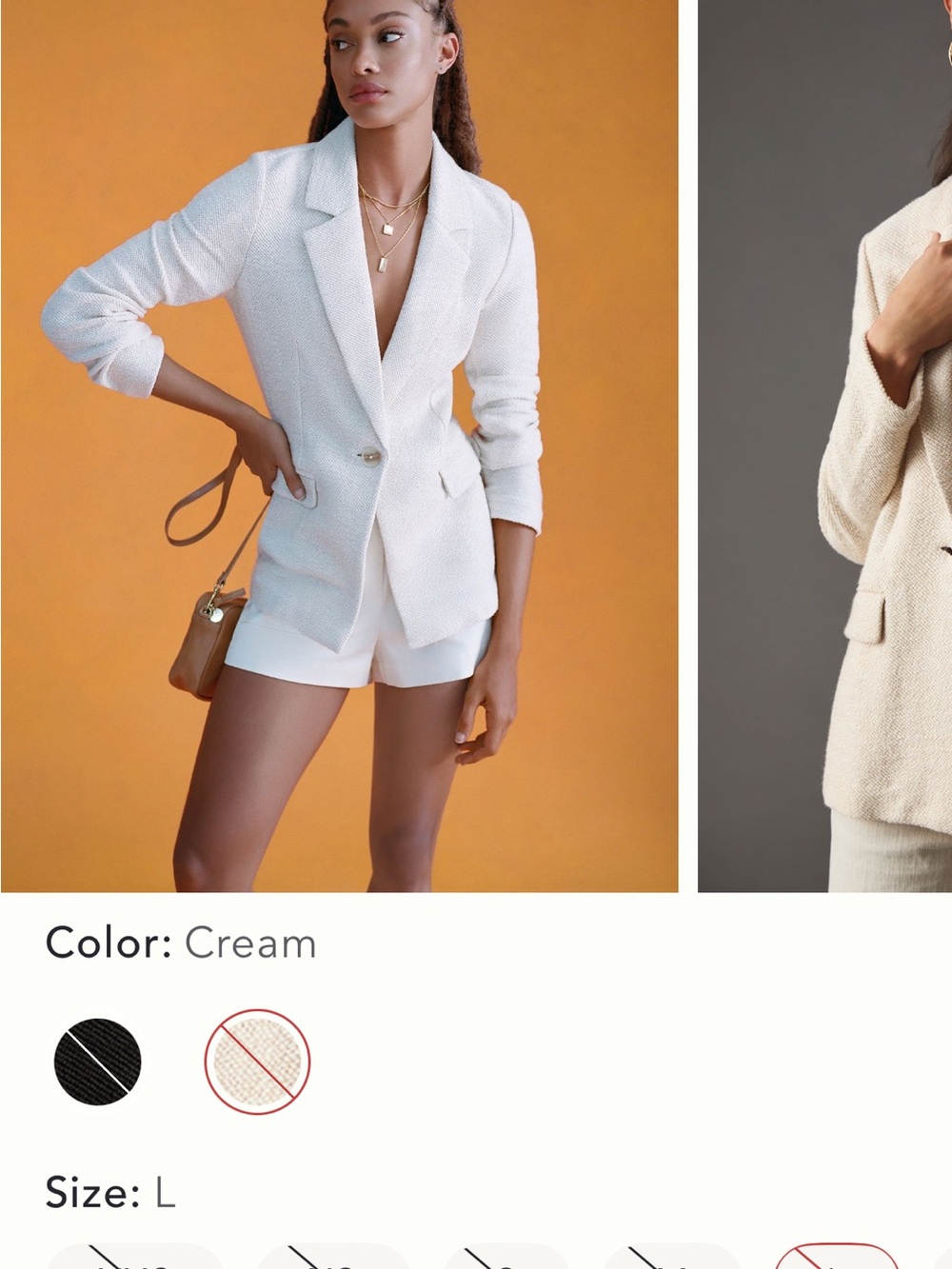 Sanctuary Cream Single-Button Textured Blazer